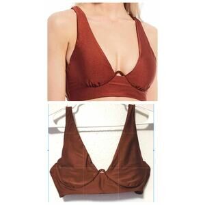 Chelsea and Violet Underwire Bralette Swim Bikini Top XL NEW